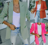 Women's Coat Long Sleeve Blazers Simple Style Solid Color main image 1