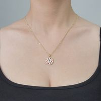 Simple Style Cross Devil's Eye Flower Copper Plating Inlay Zircon Pendant Necklace main image 5