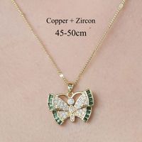 Simple Style Cross Devil's Eye Flower Copper Plating Inlay Zircon Pendant Necklace main image 3