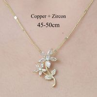 Simple Style Cross Devil's Eye Flower Copper Plating Inlay Zircon Pendant Necklace sku image 10