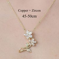 Simple Style Cross Devil's Eye Flower Copper Plating Inlay Zircon Pendant Necklace sku image 12