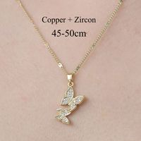 Simple Style Cross Devil's Eye Flower Copper Plating Inlay Zircon Pendant Necklace sku image 1