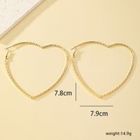 1 Pair Ig Style Simple Style Heart Shape Hollow Out Alloy 14k Gold Plated Earrings main image 3