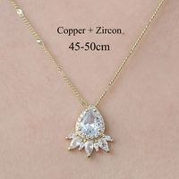 Simple Style Cross Sunflower Butterfly Copper Plating Inlay Zircon Pendant Necklace sku image 5