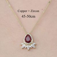 Simple Style Cross Sunflower Butterfly Copper Plating Inlay Zircon Pendant Necklace sku image 7