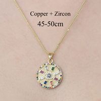 Simple Style Cross Sunflower Butterfly Copper Plating Inlay Zircon Pendant Necklace sku image 11