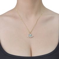 Copper Simple Style Plating Inlay Cross Devil's Eye Virgin Mary Zircon Pendant Necklace main image 2