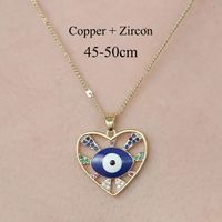 Copper Simple Style Plating Inlay Cross Devil's Eye Virgin Mary Zircon Pendant Necklace sku image 10