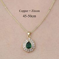 Copper Simple Style Plating Inlay Butterfly Water Droplets Dragonfly Zircon Pendant Necklace main image 4