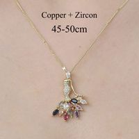 Copper Simple Style Plating Inlay Butterfly Water Droplets Dragonfly Zircon Pendant Necklace sku image 11
