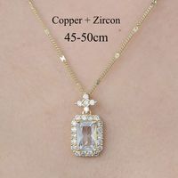 Copper Simple Style Plating Inlay Butterfly Water Droplets Dragonfly Zircon Pendant Necklace sku image 6