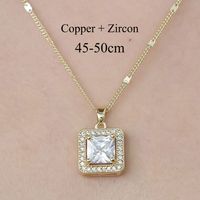 Copper Simple Style Plating Inlay Butterfly Water Droplets Dragonfly Zircon Pendant Necklace sku image 2