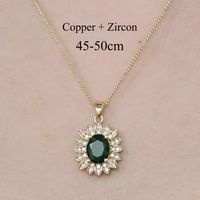 Copper Simple Style Plating Inlay Butterfly Water Droplets Dragonfly Zircon Pendant Necklace sku image 5