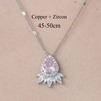 Copper Simple Style Plating Inlay Water Droplets Snake Butterfly Zircon Pendant Necklace sku image 5