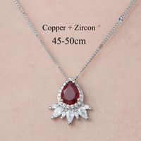 Copper Simple Style Plating Inlay Water Droplets Snake Butterfly Zircon Pendant Necklace sku image 6