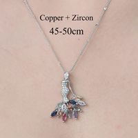 Copper Simple Style Plating Inlay Water Droplets Snake Butterfly Zircon Pendant Necklace sku image 12