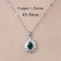 Copper Simple Style Plating Inlay Water Droplets Snake Butterfly Zircon Pendant Necklace sku image 8