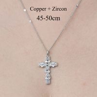 Copper Simple Style Plating Inlay Water Droplets Snake Butterfly Zircon Pendant Necklace sku image 9