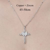 Copper Simple Style Plating Inlay Water Droplets Snake Butterfly Zircon Pendant Necklace sku image 3