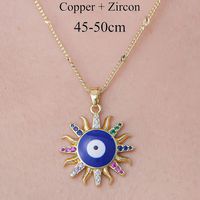 201 Stainless Steel Zircon Simple Style Polishing Plating Rainbow Star Moon Pendant Necklace sku image 7