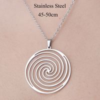 Wholesale Simple Style Circle Star Stainless Steel Titanium Steel Polishing Plating Pendant Necklace main image 3