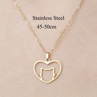 Wholesale Simple Style Human Sun Paw Print Stainless Steel Titanium Steel Polishing Plating Pendant Necklace sku image 3