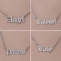 201 Stainless Steel Simple Style Polishing Plating Letter Pendant Necklace main image 1