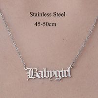 201 Stainless Steel Simple Style Polishing Plating Letter Pendant Necklace main image 4