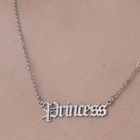 201 Stainless Steel Simple Style Polishing Plating Letter Pendant Necklace main image 3