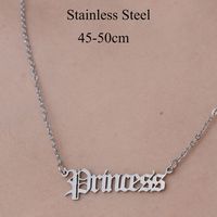 201 Stainless Steel Simple Style Polishing Plating Letter Pendant Necklace sku image 2