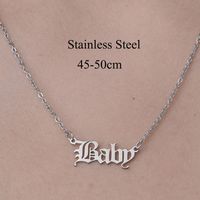 201 Stainless Steel Simple Style Polishing Plating Letter Pendant Necklace sku image 3