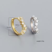 European And American S925 Silver Geometric Wave Diamond Earrings main image 5