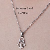 Wholesale Simple Style Devil's Eye Hand Stainless Steel Titanium Steel Polishing Plating Pendant Necklace sku image 6