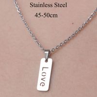 201 Stainless Steel Simple Style Polishing Plating Letter Heart Shape Pendant Necklace sku image 3