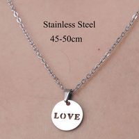 201 Stainless Steel Simple Style Polishing Plating Letter Heart Shape Pendant Necklace sku image 4