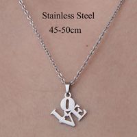 201 Stainless Steel Simple Style Polishing Plating Letter Heart Shape Pendant Necklace sku image 8