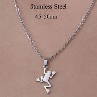 201 Stainless Steel Simple Style Polishing Plating Little Bear Dinosaur Paw Print Pendant Necklace sku image 5