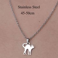 201 Stainless Steel Simple Style Polishing Plating Little Bear Dinosaur Paw Print Pendant Necklace sku image 8