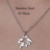 201 Stainless Steel Simple Style Polishing Plating Little Bear Dinosaur Paw Print Pendant Necklace sku image 9