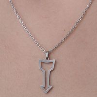 201 Stainless Steel Simple Style Polishing Plating Human Arrow Hook Pendant Necklace main image 3