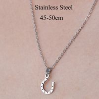 201 Stainless Steel Simple Style Polishing Plating Human Arrow Hook Pendant Necklace sku image 1