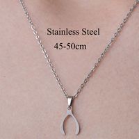 201 Stainless Steel Simple Style Polishing Plating Human Arrow Hook Pendant Necklace sku image 3