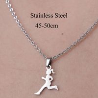 201 Stainless Steel Simple Style Polishing Plating Human Arrow Hook Pendant Necklace sku image 8