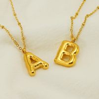 Stainless Steel 18K Gold Plated Simple Style Commute Polishing Plating Letter Titanium Steel Pendant Necklace main image 4