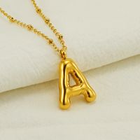 Stainless Steel 18K Gold Plated Simple Style Commute Polishing Plating Letter Titanium Steel Pendant Necklace main image 3
