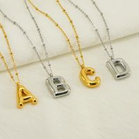 Stainless Steel 18K Gold Plated Simple Style Commute Polishing Plating Letter Titanium Steel Pendant Necklace main image 1