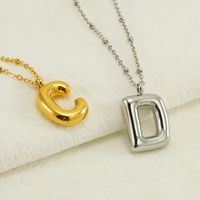 Stainless Steel 18K Gold Plated Simple Style Commute Polishing Plating Letter Titanium Steel Pendant Necklace main image 2