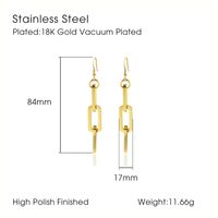 1 Pair Modern Style Geometric Plating 304 Stainless Steel 18K Gold Plated Drop Earrings main image 6
