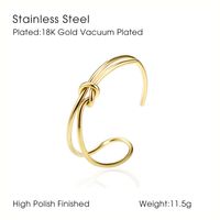 Hip-Hop Retro Knot 304 Stainless Steel 18K Gold Plated Bangle In Bulk main image 2