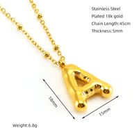 Stainless Steel 18K Gold Plated Simple Style Commute Polishing Plating Letter Titanium Steel Pendant Necklace main image 6